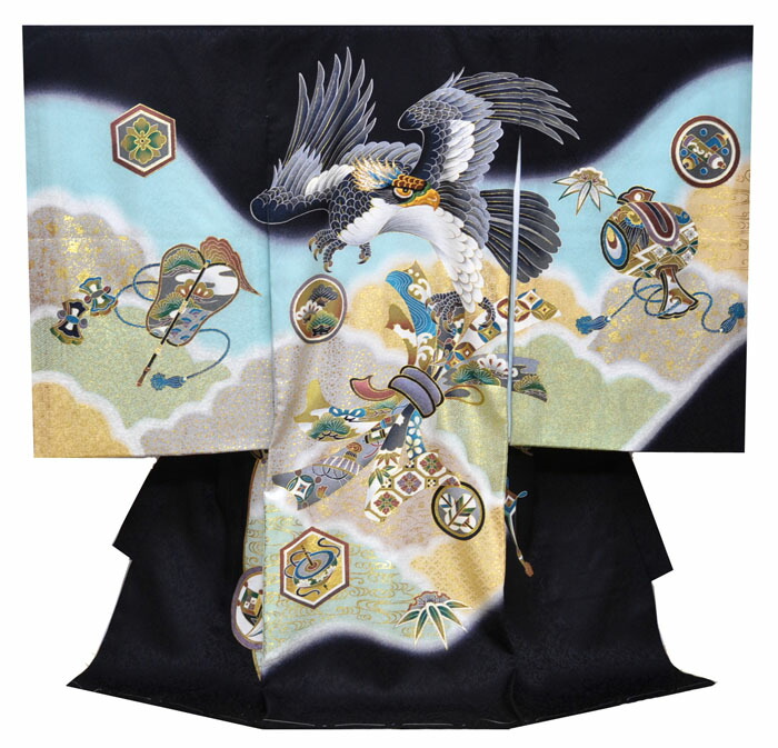 楽天市場】お宮参り 男の子 着物 男児 正絹 初着 産着 お祝い着 鷹に