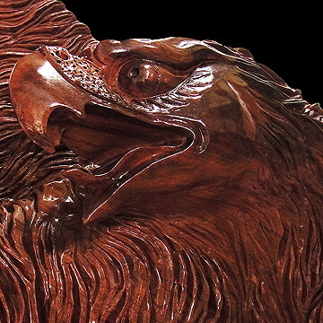 楽天市場】花梨 木彫りの鷹 幅：120cm 高さ68cm 木彫り 鷹 置物 木彫り