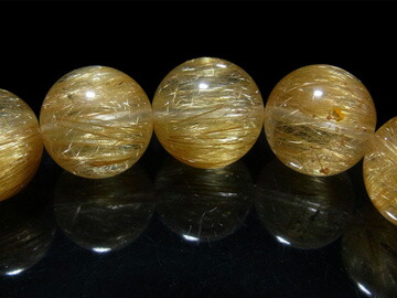 楽天市場】ルチルクォーツ ブレスレット 13.5mm玉 天然石