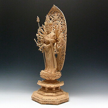 楽天市場】木彫り 仏像 千手観音菩薩 立像 高さ66cm 桧製 [Ryusho