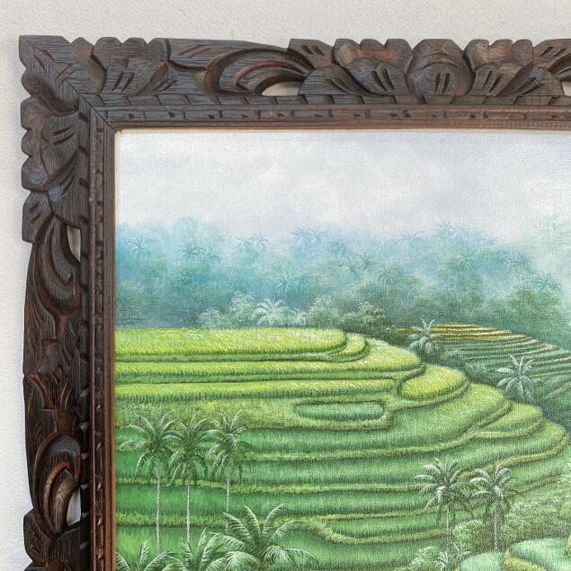 楽天市場】【インテリア雑貨 おしゃれ バリ風】 バリ絵画 風景画 棚田