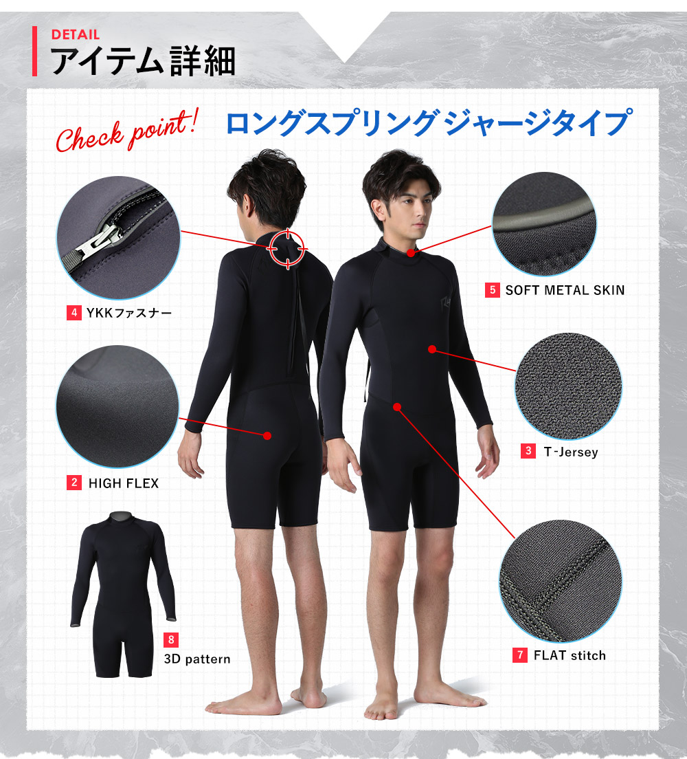 楽天市場】[P10倍]RSS SURF ウェットスーツ ロングスプリング 2mm
