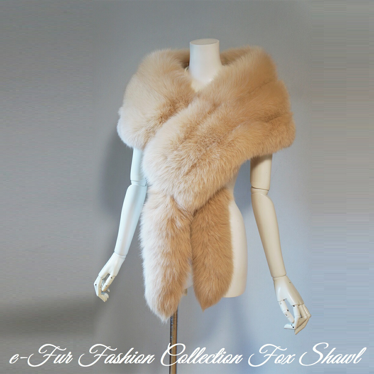 楽天市場】肉厚フォックスファーストールベージュ毛皮ショール☆毛皮