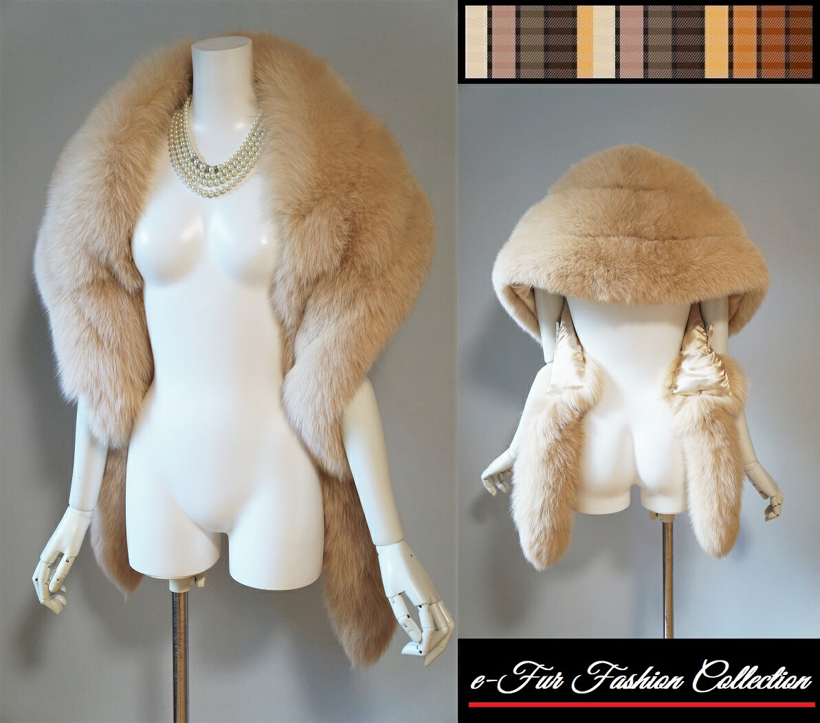 楽天市場】肉厚フォックスファーストールベージュ毛皮ショール☆毛皮