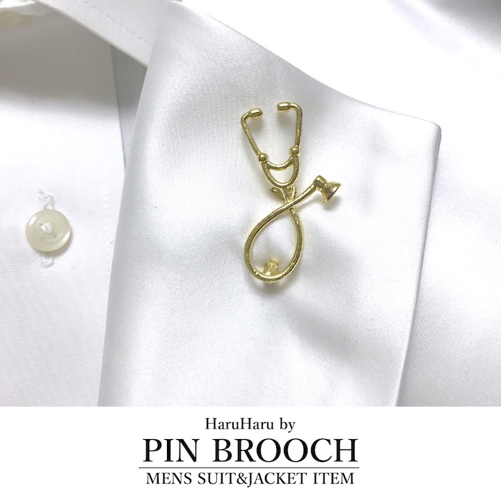 楽天市場】【お買い物マラソンSALE対象】【ピンブローチ】聴診器 医者