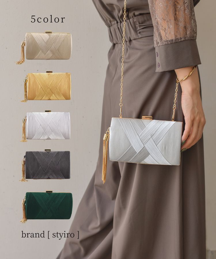 楽天市場】styiro【63%OFF!】パーティバッグ サテンクロス ハード