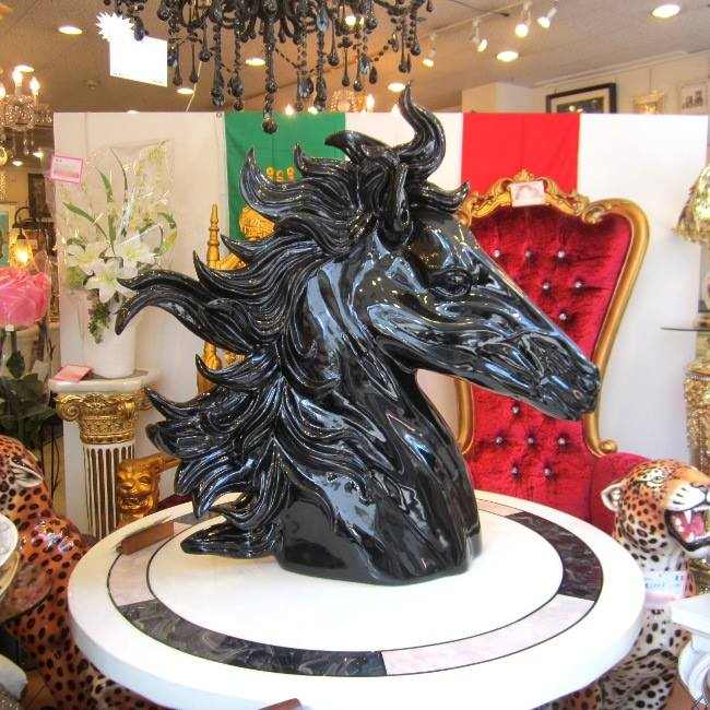 楽天市場】馬 ホースヘッド 黒 ブラック 【送料無料】 完成品 高級