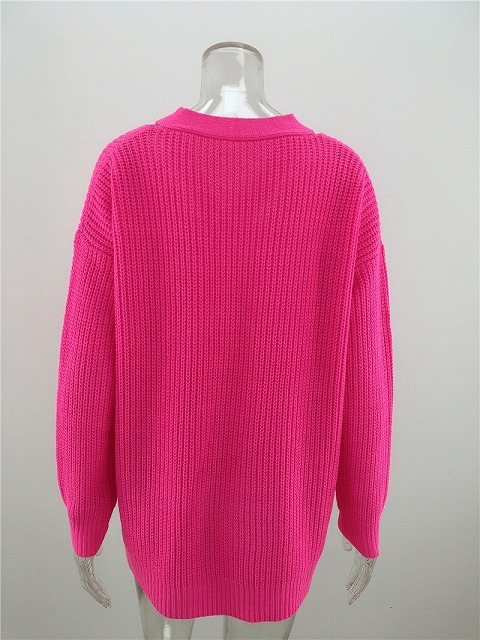 楽天市場】送料無料 無地 Vネック ニット セーター ピンク グレー 黒