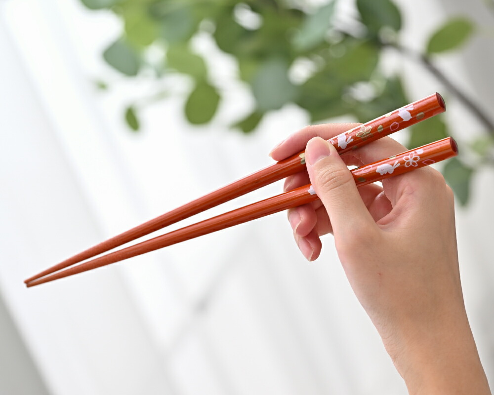 楽天市場】箸 食洗機対応 塗箸 桜うさぎ 5膳 セット / お箸 若狭塗 は