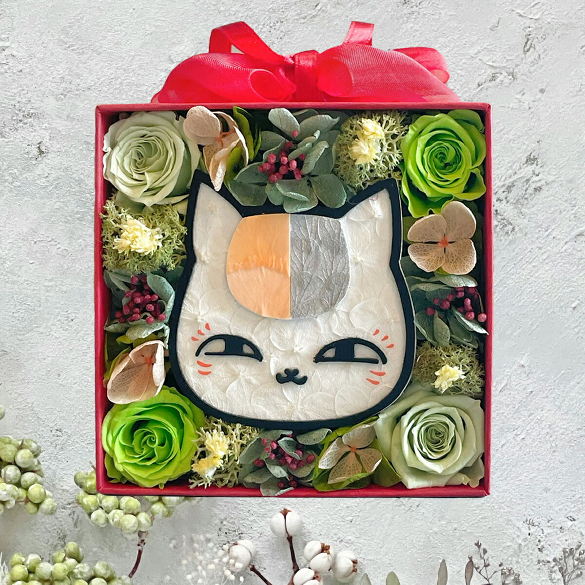 楽天市場】冬季限定 プリザーブドフラワー「夏目友人帳」ニャンコ先生