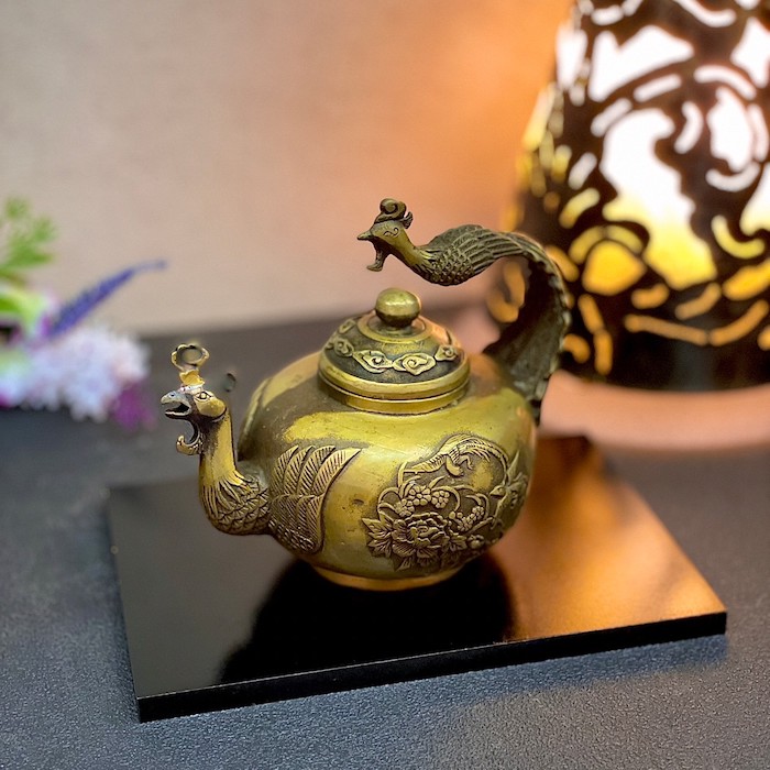 鳳凰の置物 鳳凰の置物 鳳凰 銅製 四霊 霊鳥 朱雀 火の鳥 フェニックス