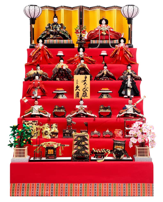 楽天市場】送料無料 久月作 雛人形 九番親王 大三五揃い 衣装着十五人