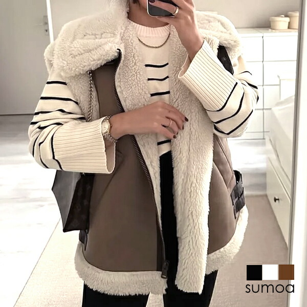 楽天市場】ボアベスト ボアジャケット フェイクムートン B-3 ジレ