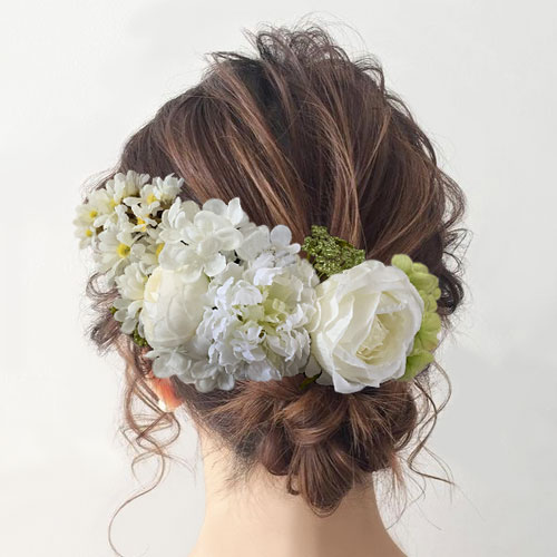 楽天市場】ヘッドドレス 髪飾り 「Flora」 花 ウェディング （ホワイト