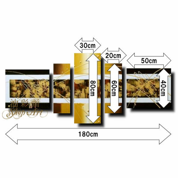 楽天市場】インテリア アートパネル 油絵 抽象画 モダン/5パネルSET