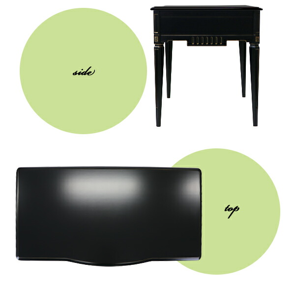 楽天市場】送料無料 ロココ調 ライティングデスク ブラック 約W145×約