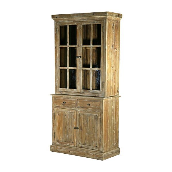 IDC大塚家具 高級天然木食器棚 アンティーク パイン材 IDC大塚家具