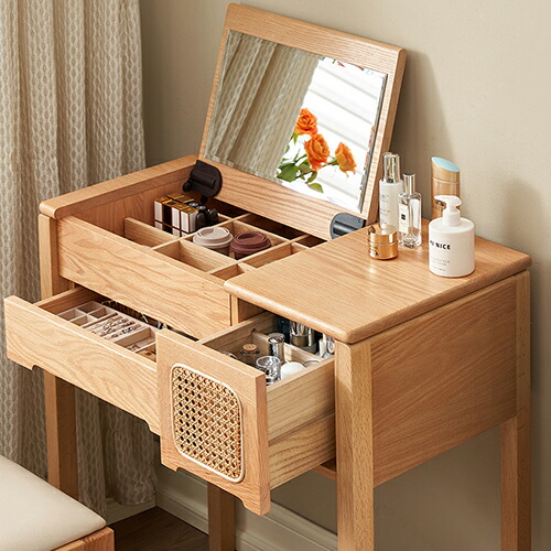 楽天市場】ドレッサー 化粧台 収納 一面ドレッサー 鏡台 メイク台