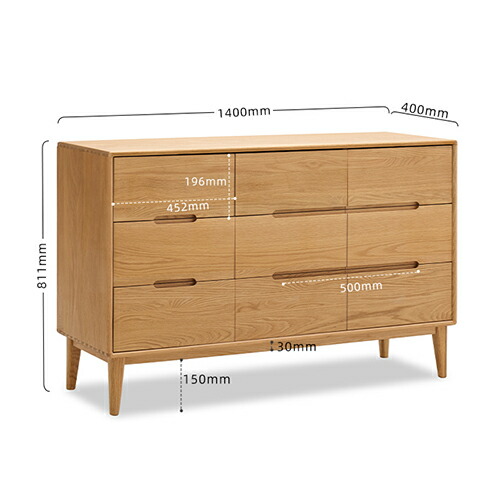 楽天市場】キャビネット オーク材 ナチュラル 幅120cm チェスト 大容量