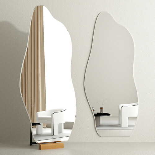 楽天市場】【レビュー特典】スタンドミラー 壁掛けミラー ウェーブ