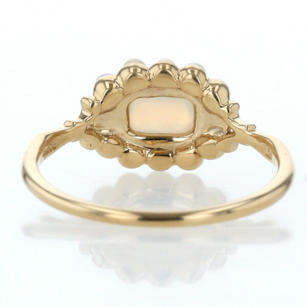 楽天市場】アガット agete K14YG イエローゴールド リング オパール