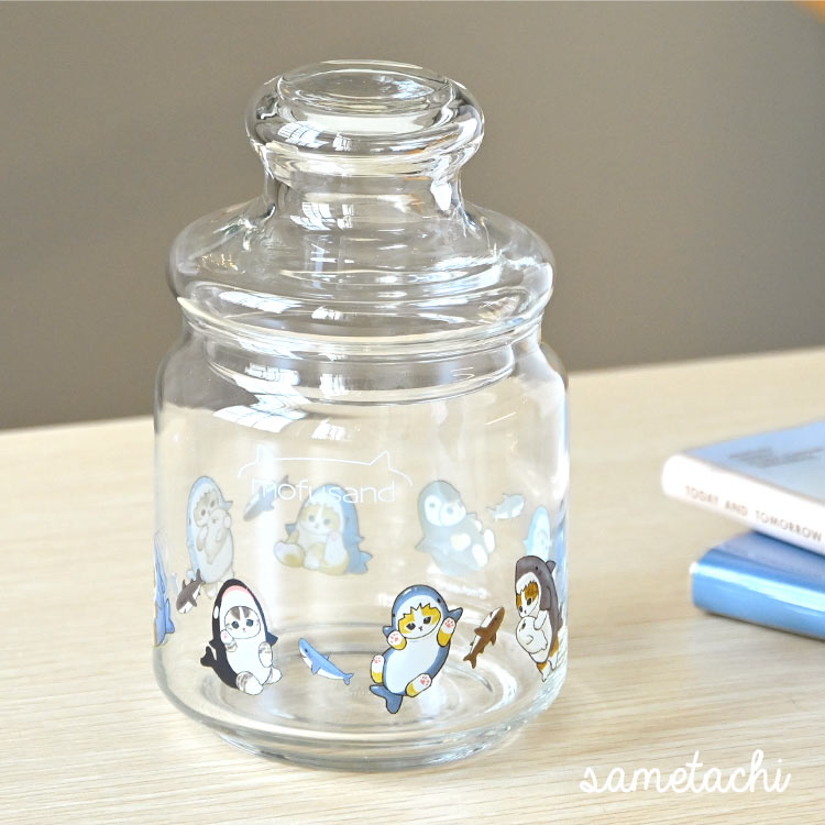 楽天市場】ガラスキャニスター サメにゃん mofusand 蓋付き かわいい