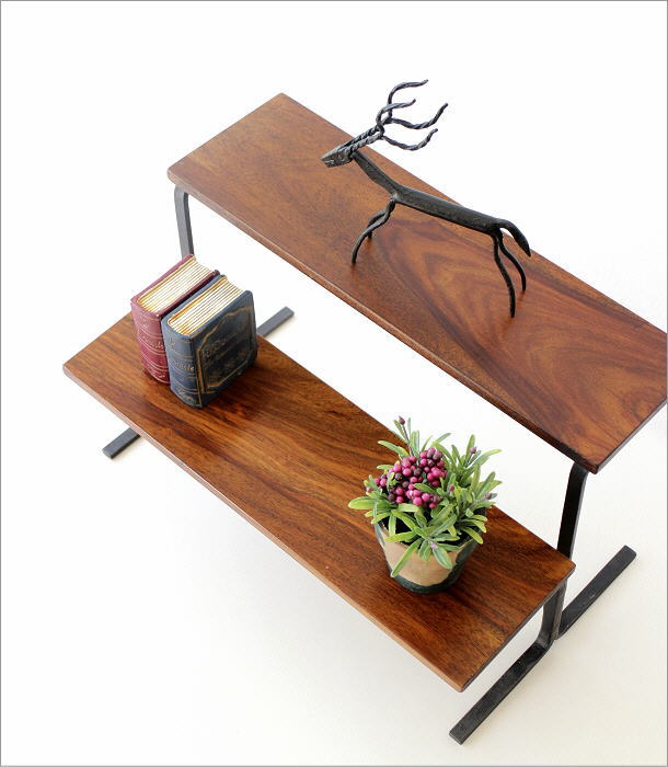 楽天市場】飾り棚 卓上 机上 棚 シェルフ 2段 スパイスラック 調味料