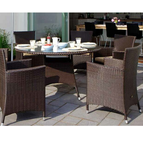 楽天市場】高級人工ラタン ガーデンテーブルチェアセットSunset.08（5