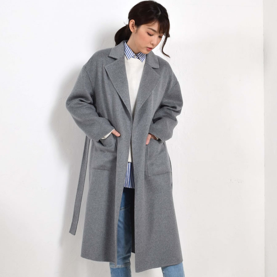 楽天市場】カシミヤ 100% ダブルフェイス ラップ コート [Merfirge