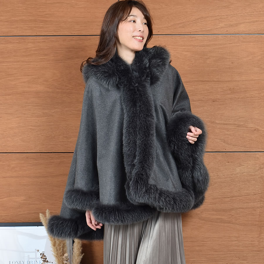 楽天市場】【30％OFFクーポン】日本製 カシミヤ 100％ ケープ SAGA