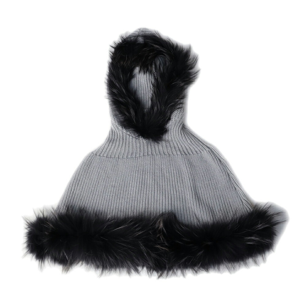 楽天市場】ラクーン ファー ニット ポンチョ フード付 レディース