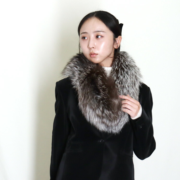 楽天市場】日本製 SAGA サガ シルバーフォックス ファー マフラー