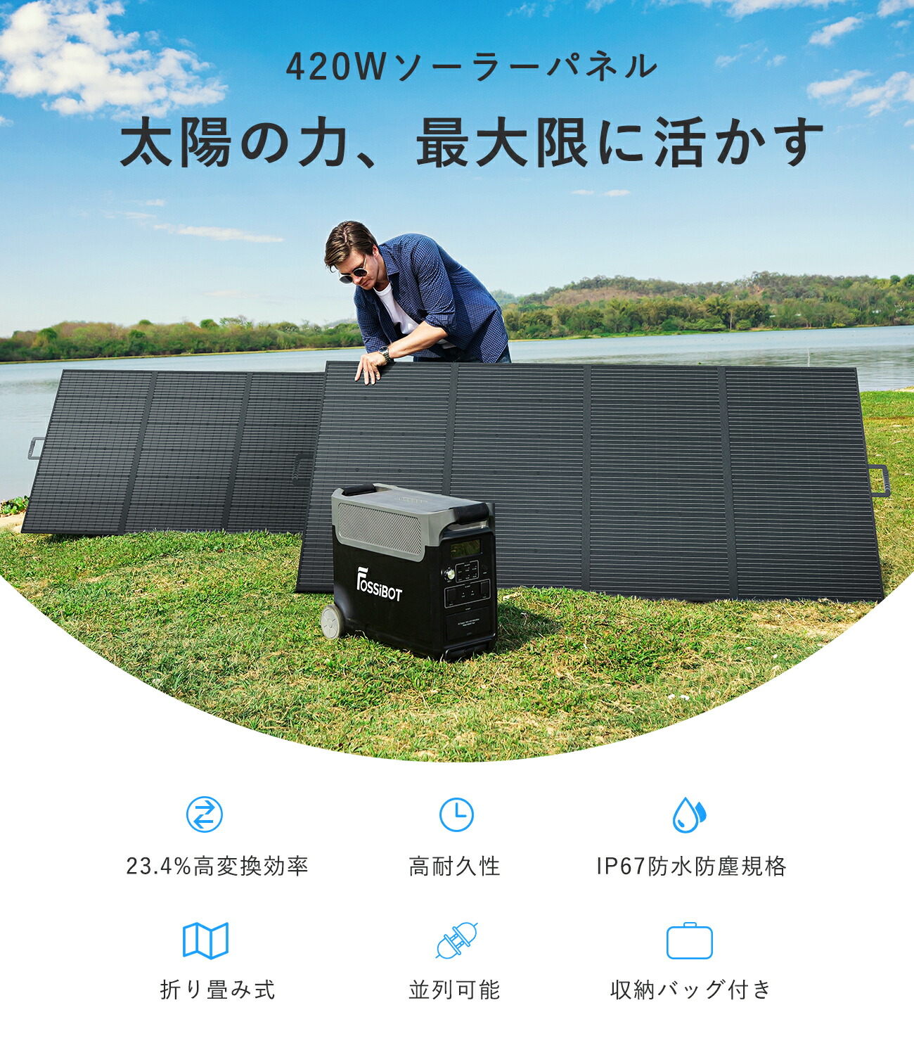 楽天市場】【限定SALEで49,000円！】楽天1位！FOSSiBOT ソーラーパネル