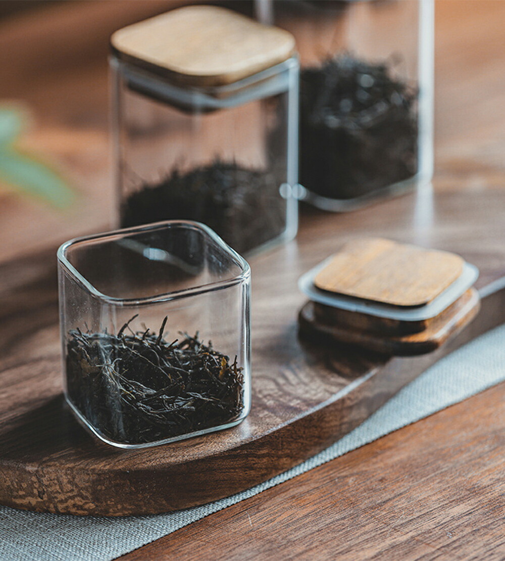 楽天市場】【Square】天然木の蓋 ガラスキャニスター 珈琲キャニスター
