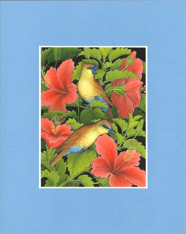 楽天市場】バリ細密画 ハイビスカスと鳥 : ふじた屋 あいランドガーデン