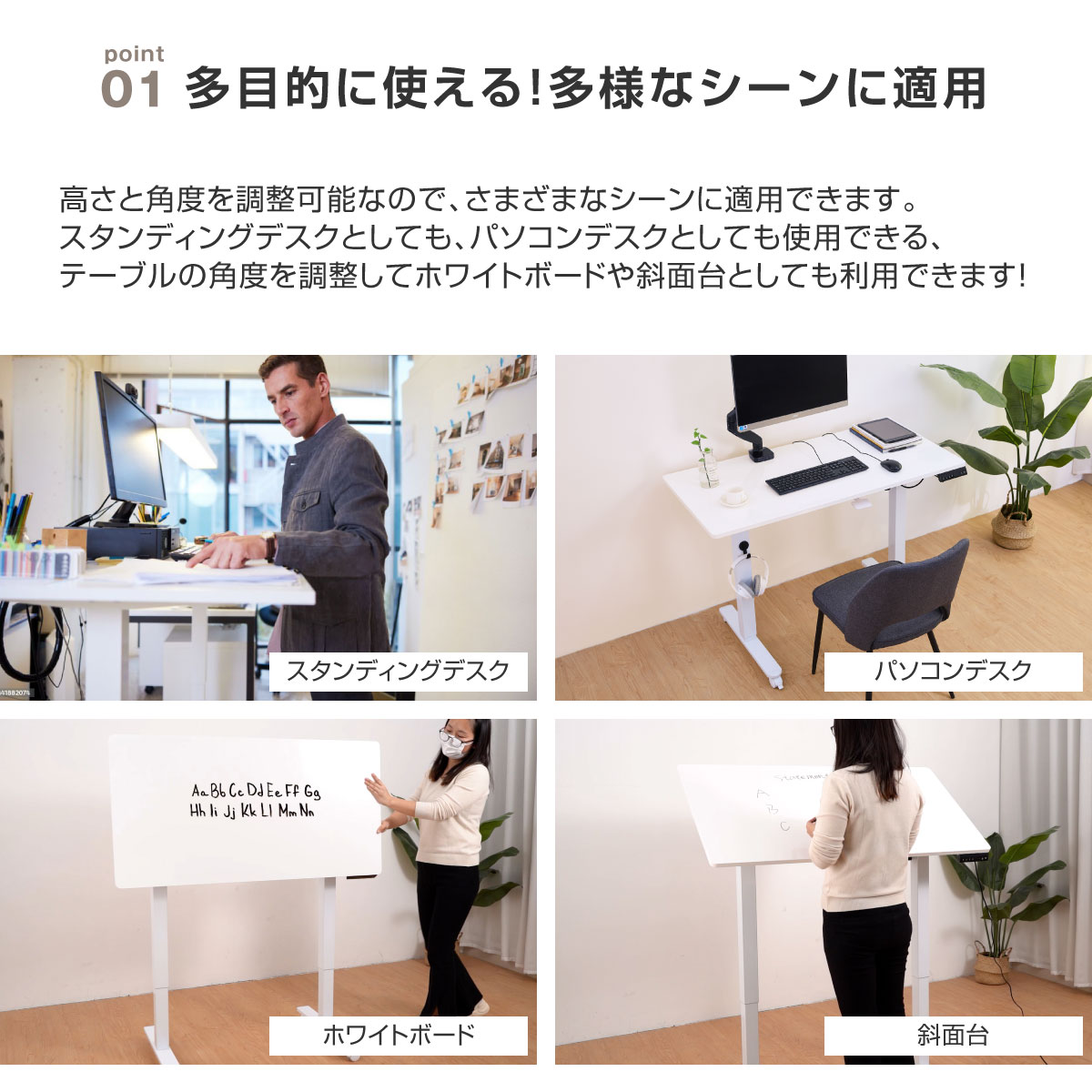 楽天市場】電動昇降 式 デスク ホワイトボード 天板 幅120 奥行60 無