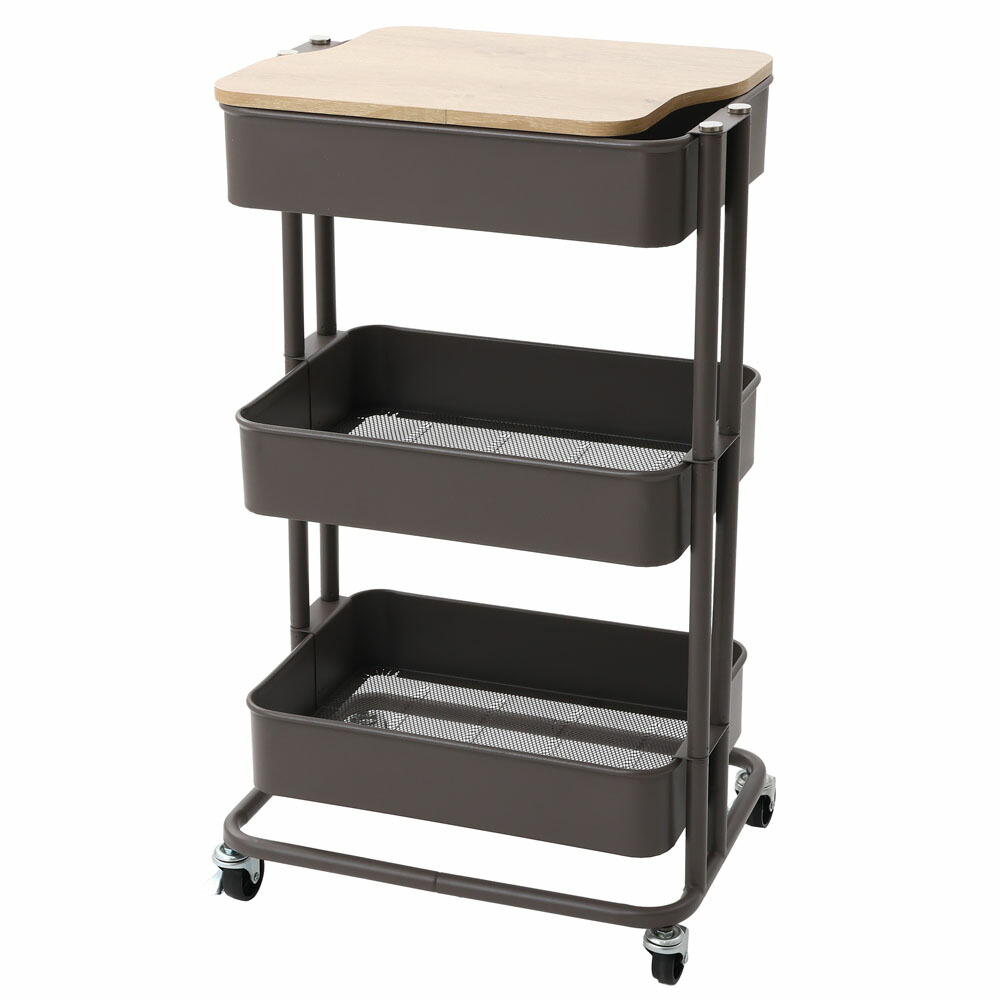 楽天市場】キッチンワゴン キャスター付き 天板付き 木製 キッチン家具