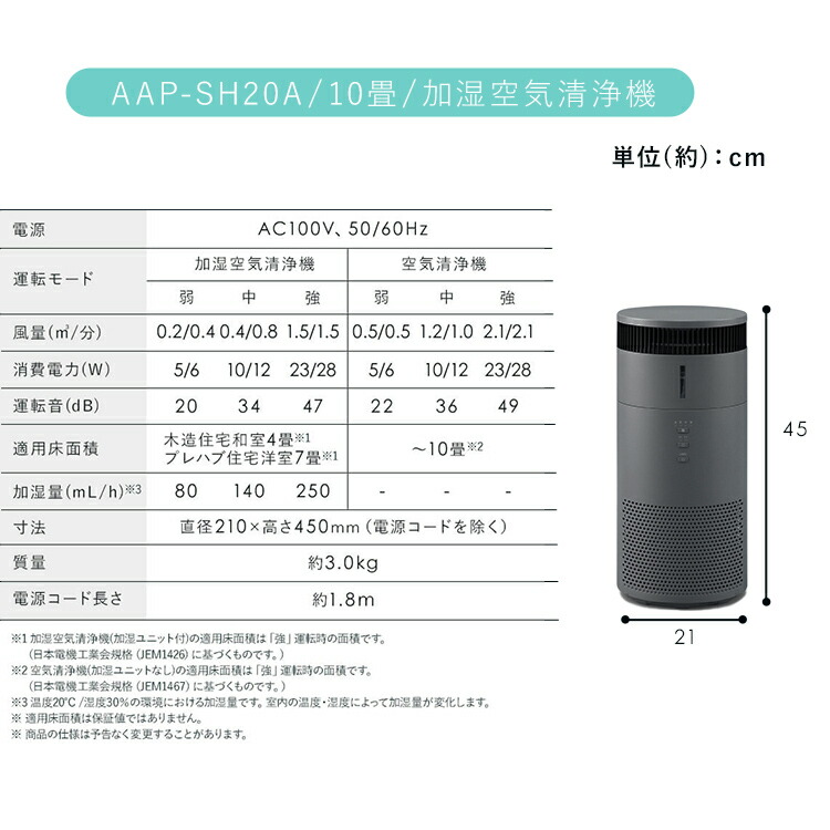 楽天市場】【公式限定2年保証】 空気清浄機 加湿空気清浄機 10畳〜30畳