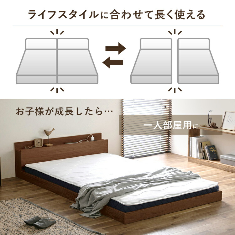 楽天市場】【組立サービス対象】すのこベッド セミダブル 宮付き