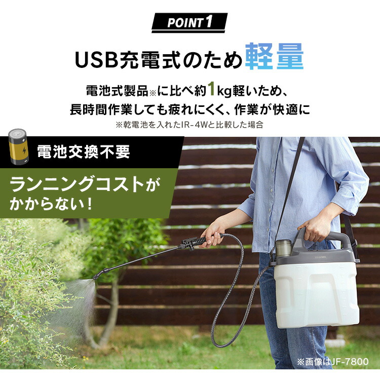 楽天市場】＼新商品／噴霧器 充電式 4L 除草剤 ノズル 電動噴霧器 充電