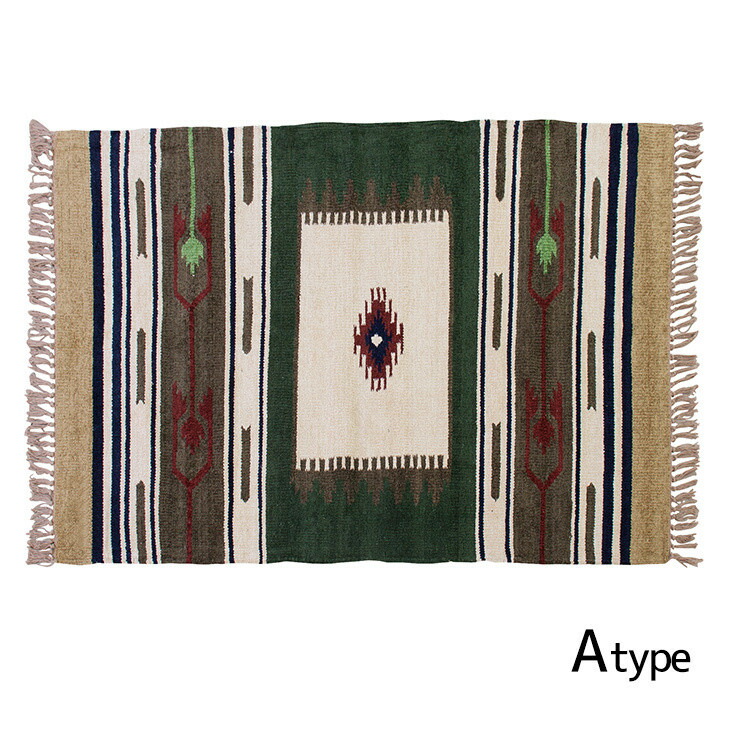 楽天市場】キリム ラグ マット ネイティブ柄 1人暮らし 新生活