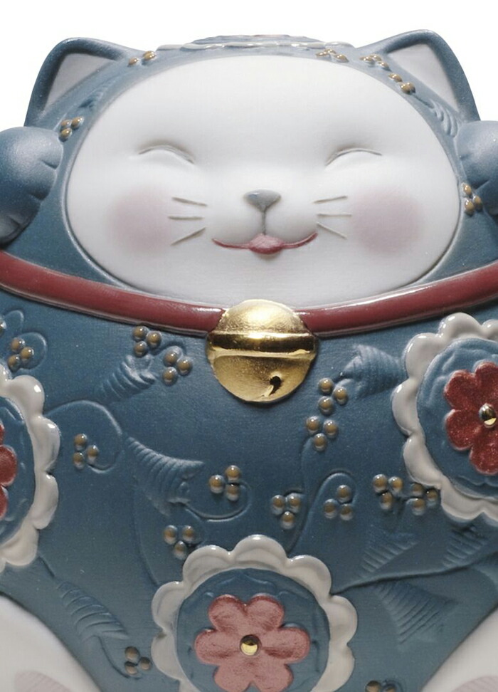 楽天市場】招き猫 【正規品】リヤドロ LLADRO pink 招福 blue white