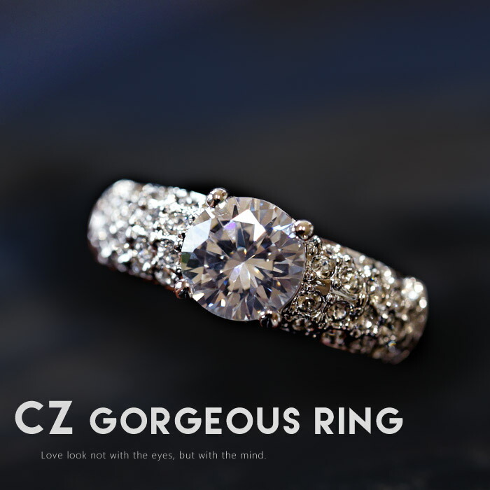 楽天市場】リング 指輪 CZ 人工ダイヤモンド キュービック・ジルコニア