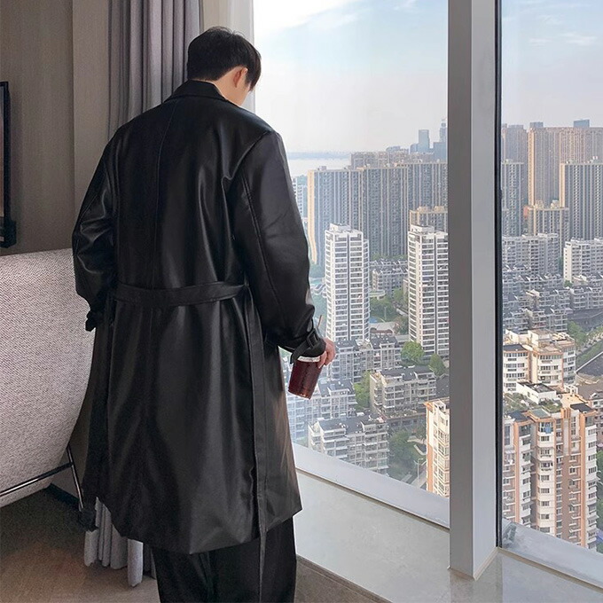 楽天市場】レザーコート チェスターコート メンズ PU レザージャケット