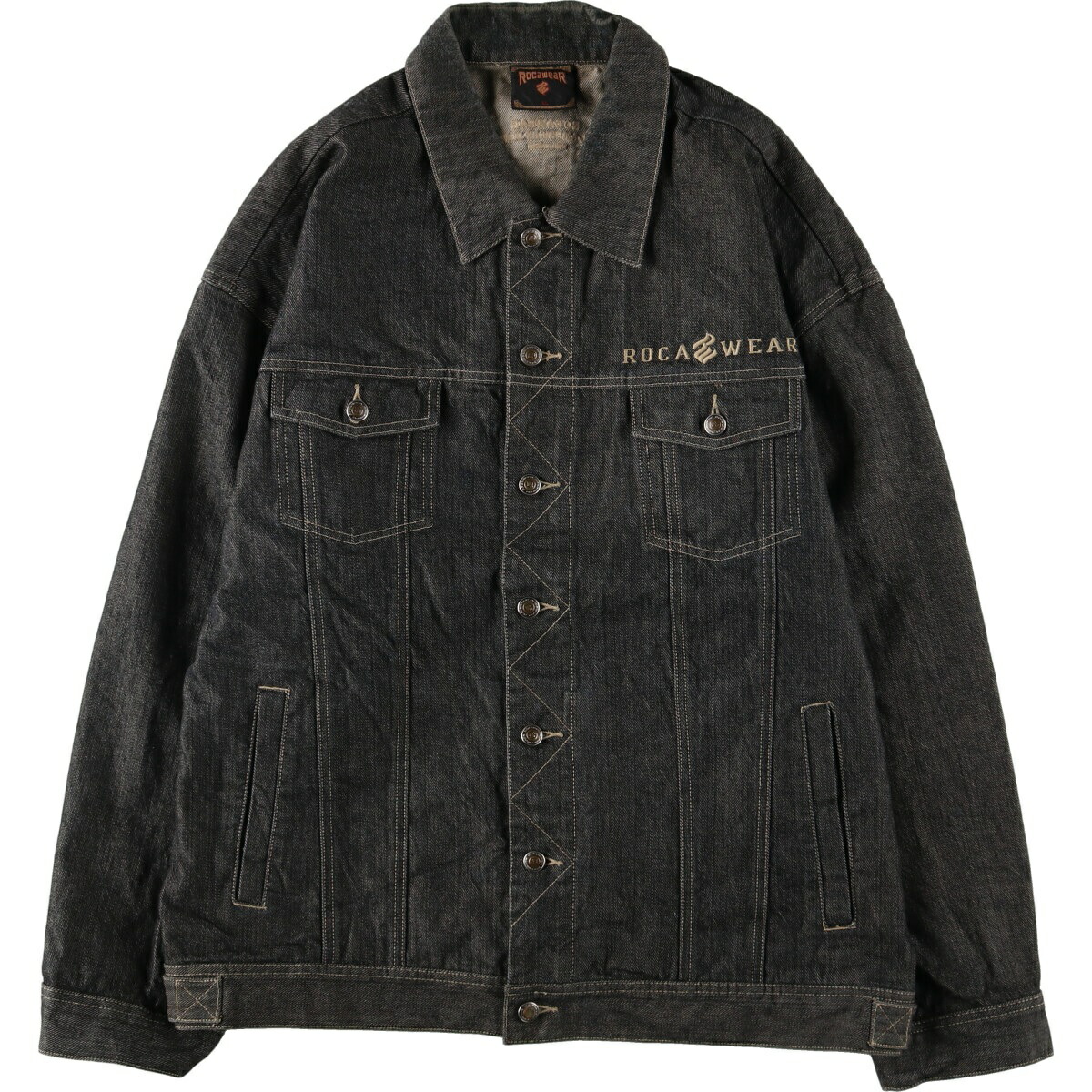 楽天市場】古着 ROCA WEAR ブラック デニムジャケット Gジャン メンズ