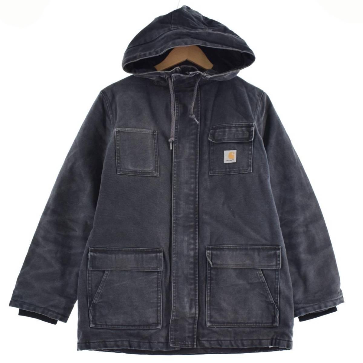 Carhartt 古着ブラックジャケット フード付き シベリアンパーカー