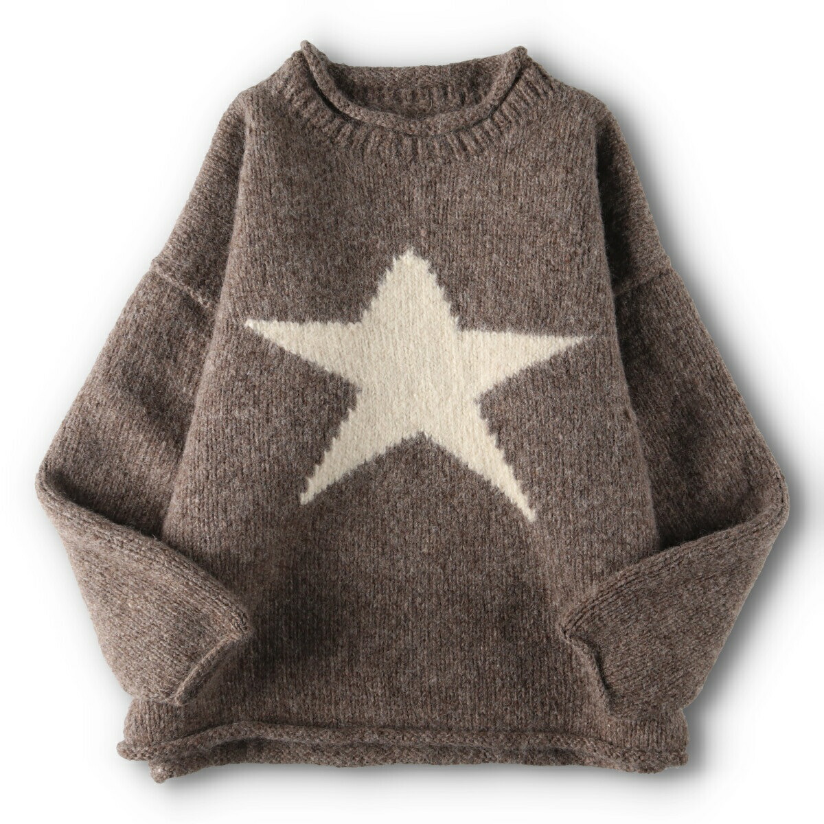 楽天市場】古着 星柄 ロールネック エクアドルニットセーター メンズL