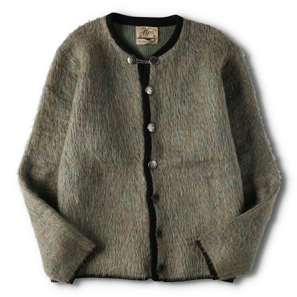 楽天市場】古着 60年代 Alps モヘアニットカーディガン メンズL