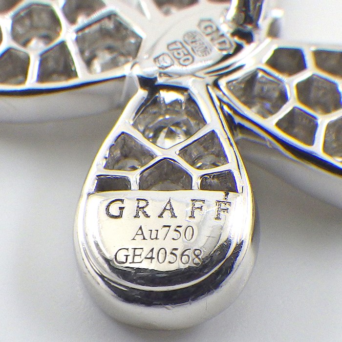 グラフ 750WG ピアス バタフライパヴェ 片方のみ グラフ 750WG ピアス