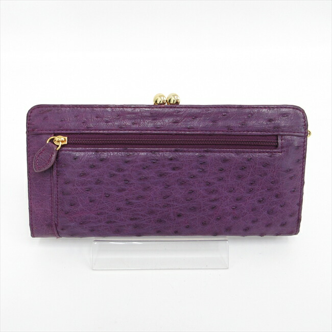 楽天市場】 がま口 長財布 紫 オーストリッチ/ 【ブランドバッグ